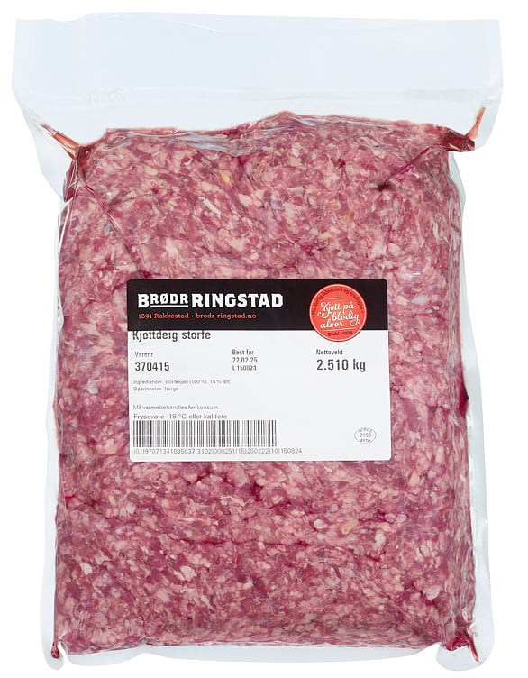 Minced meat beef w/o salt & water   4xca2,5kg   kg
