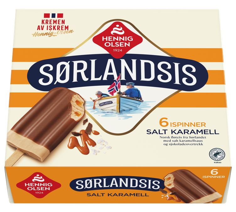 Sørlandsis salt karamell, fløteis  6stk