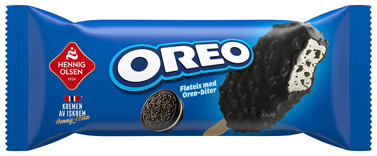 Oreo fløteis m/vanilje/sort trekk,biter av kakaokjeks  100ml