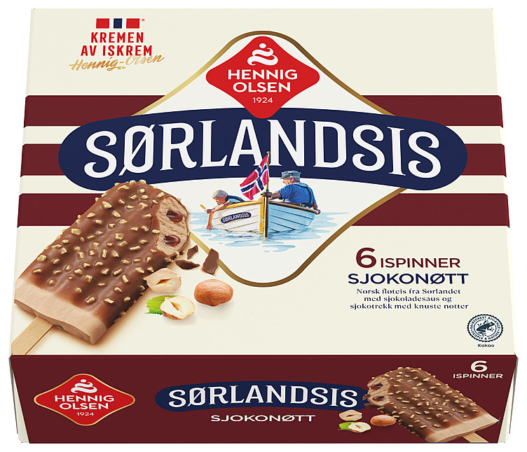Sørlandsis sjokonøtt  6stk