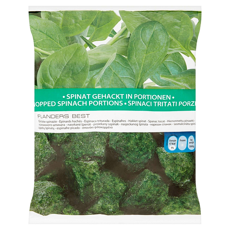 Spinat, blad kuttet forvellet 10x1kg       t kg