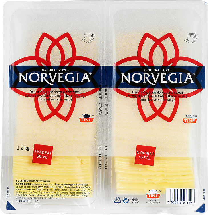 Norvegia kvadr.skiver   100x12g