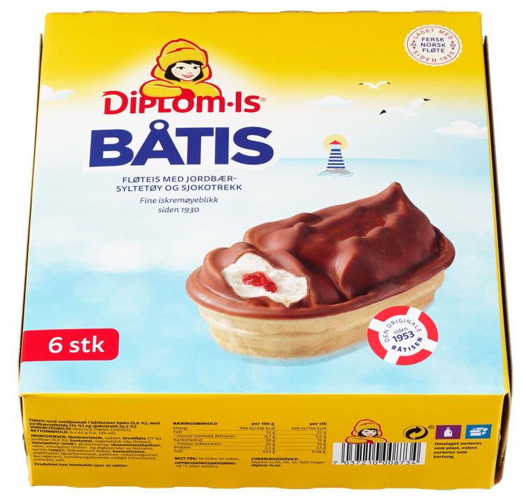 Diplom-is tip top båtis (boat ice cream) 6 pce 3,12 l