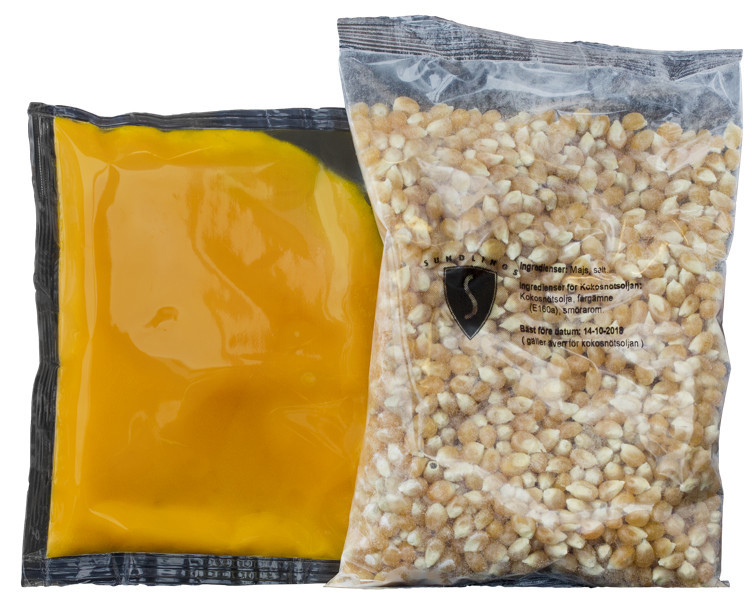 Popcorn mais/salt/olje porsjonspose 24stk   10,9kg