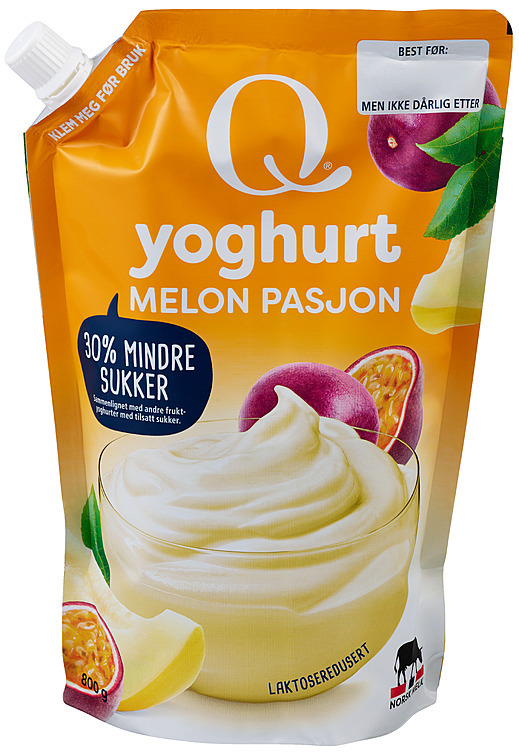 Q frokostyoghurt melon og pasjonsfrukt   800g
