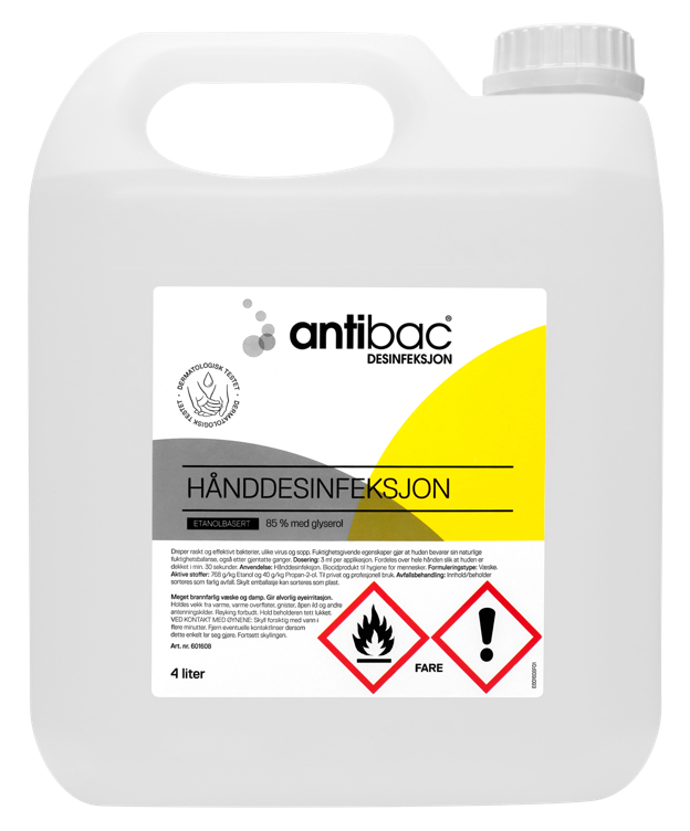 Hånddesinfeksjon 85% 4l antibac   4stk