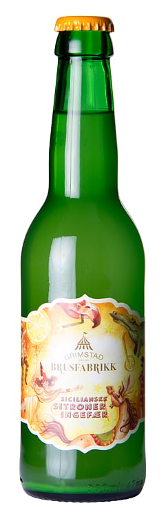 Grimstad brusfabrikk siciliansk sitron & ingefær  24x33cl