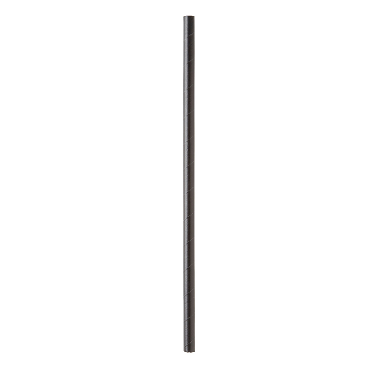 Sugerør papir 8x230mm sort  100stk