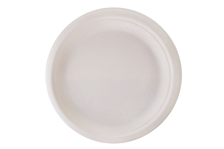 Fiber plate 22cm white environment friendly  50pce