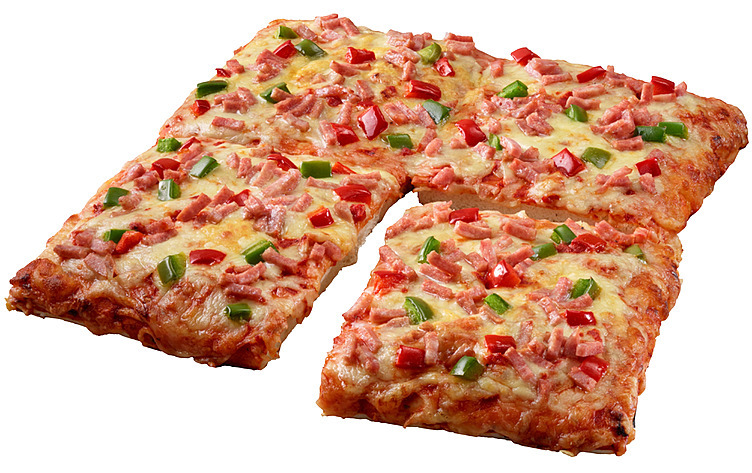 Firkantpizza skinke 700g