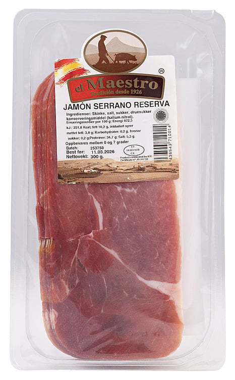 Serranoskinke reserva oppskåret  300g