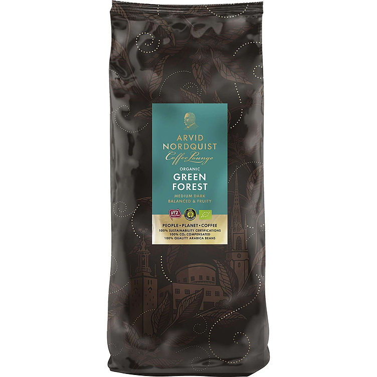 Kaffe green forest hele bønner økol.   1kg