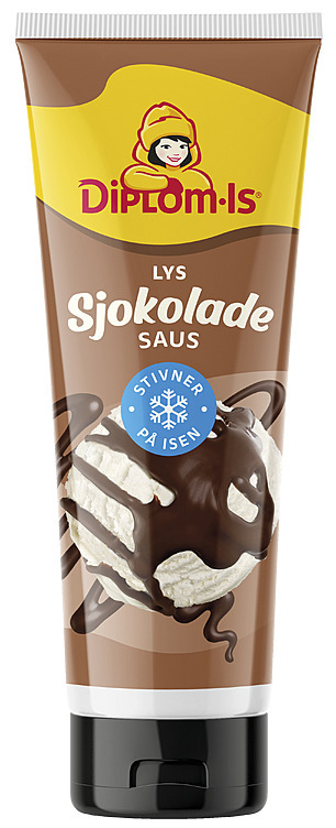 Lys sjokoladesaus stivner på isen  250g