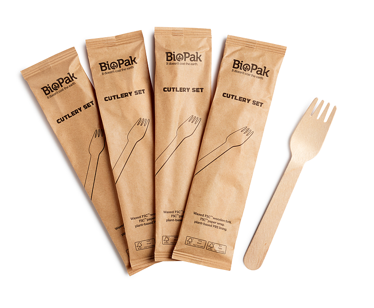 Bestikkpose gaffel petit vokset tre 16cm  1stk