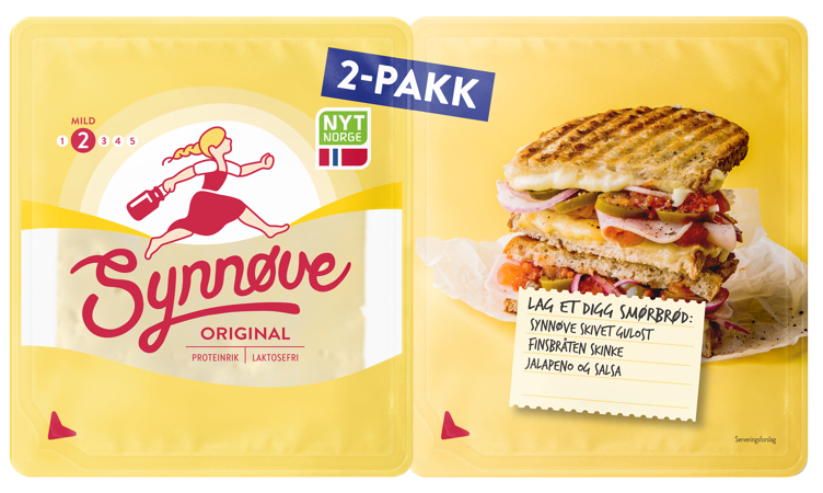 Synnøve yellow mild cheese sliced     500g