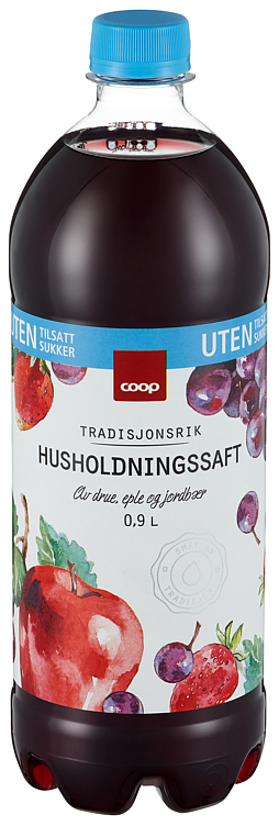 Husholdningssaft u/tilsatt sukker  0,9l