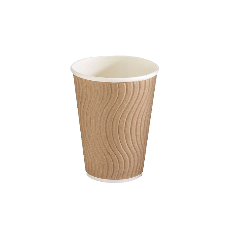 Kaffebeger double wall 30cl wave brun  20x40stk