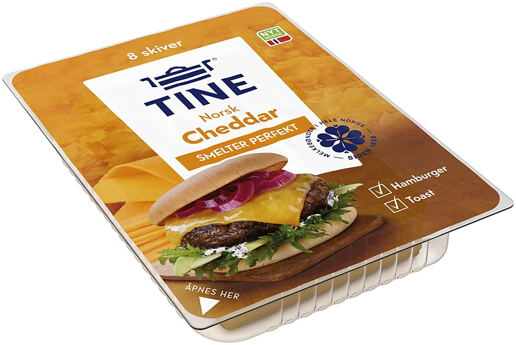 Norsk cheddar burgerost  160g