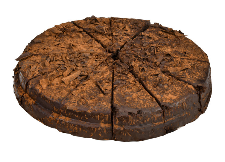 Triple chocolate cake sliced 12 bites   132g