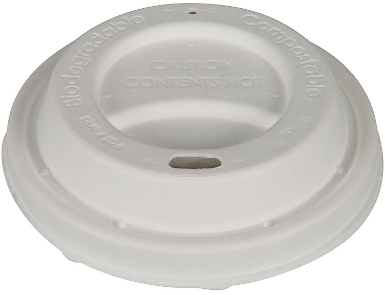 Drikkelokk  ø8cm bagasse  hvit  50stk