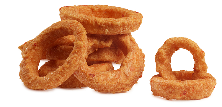 Spicy onion rings - løkringer  1kg