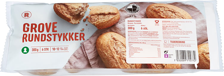 Wholemeal hard rolls  6x50g