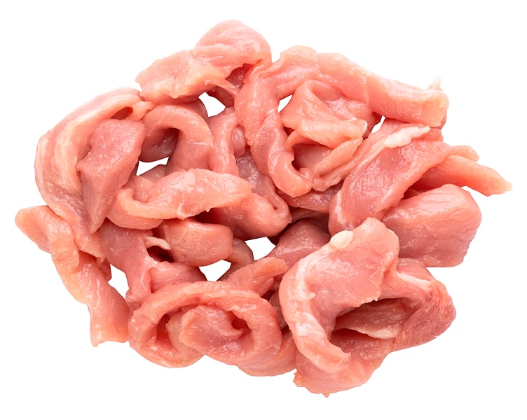 Kyllingkjøtt lår strimlet  2x2,5kg