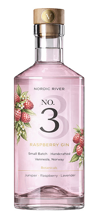 Nordic river raspberry gin  40%  50cl