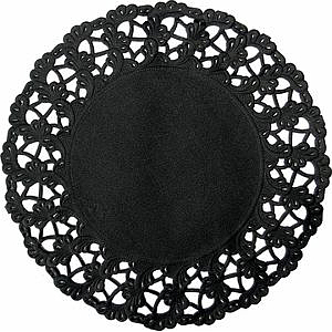 Fatpapir rund 19cm sort         250stk