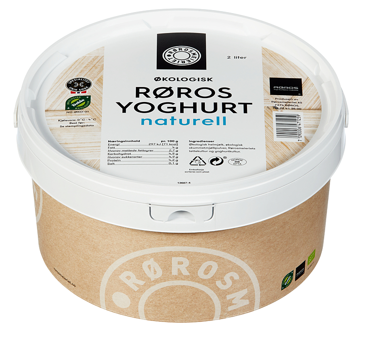 Røros yoghurt naturell økol.   2l