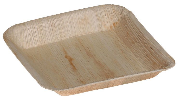 Palmebladstallerken 17x17cm naturesse  25stk