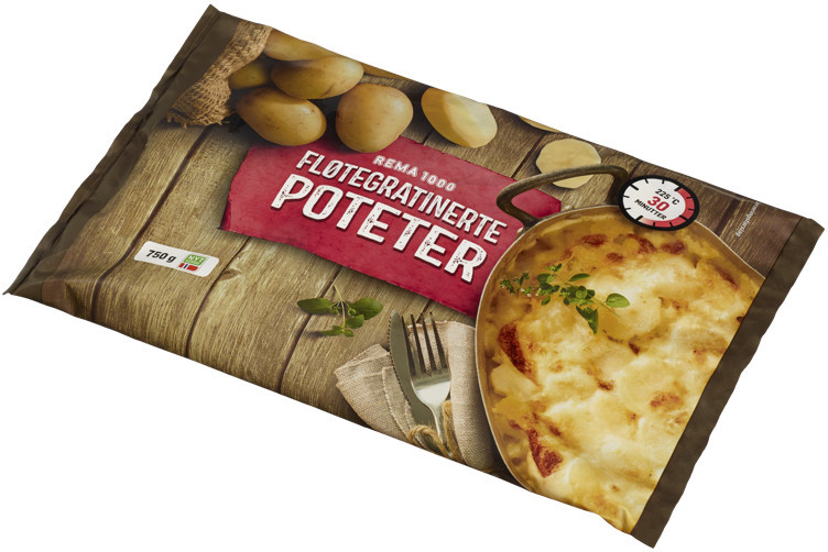 Fløtegratinerte poteter   750g