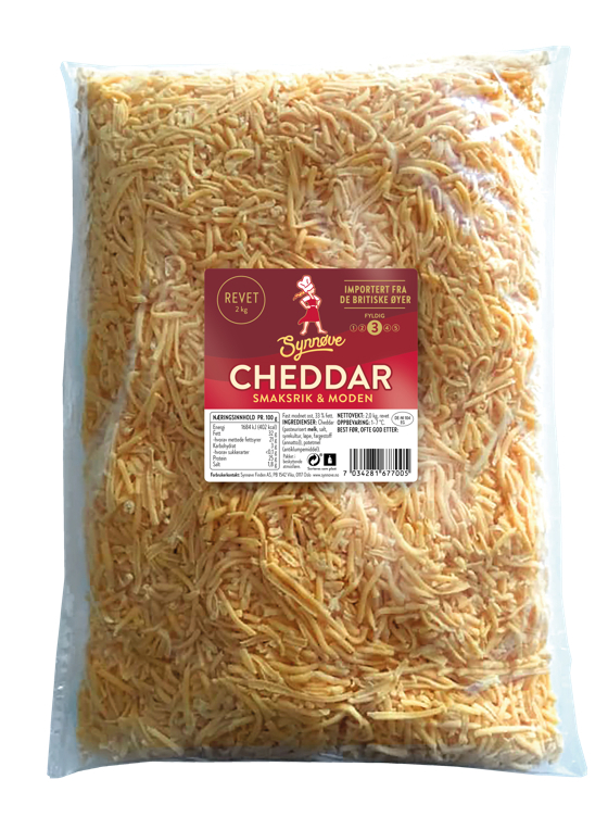 Cheddar, english, grated   2kg