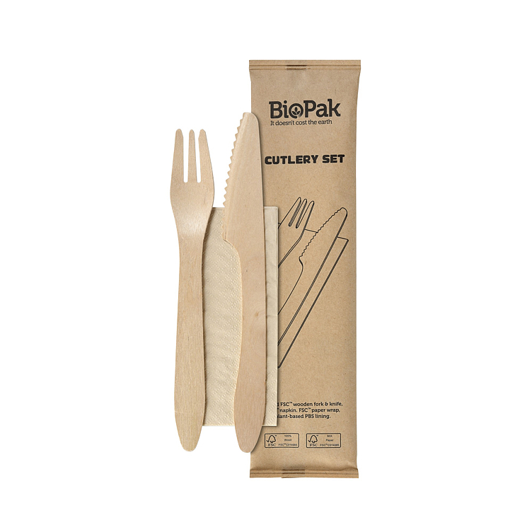 Bestikkpose tre vokset kniv gaffel serviett stk