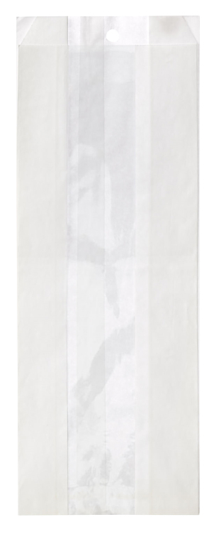 Brødpose m/vindu hvit 155x80x390mm  2000stk