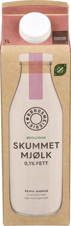 Skummet mjølk 0,1% fett økol.   1l