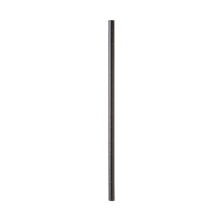 Sugerør papir 21cm 6mm sort  200stk