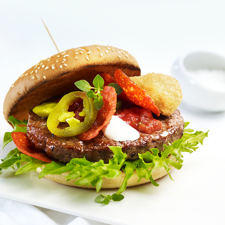 Amerikansk hamburger rå 250g 18stk  4,5kg