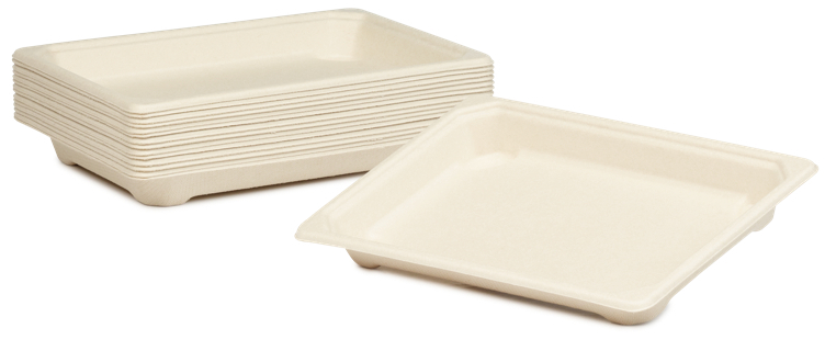 Sushifat bagasse small brun 184x128mm   100stk