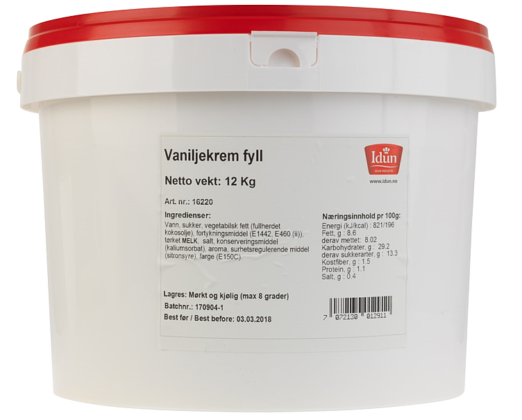 Vaniljekrem spann   12kg