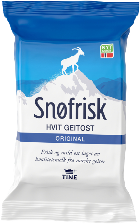 Snøfrisk ekte hvit geitost 8xca340g   kg