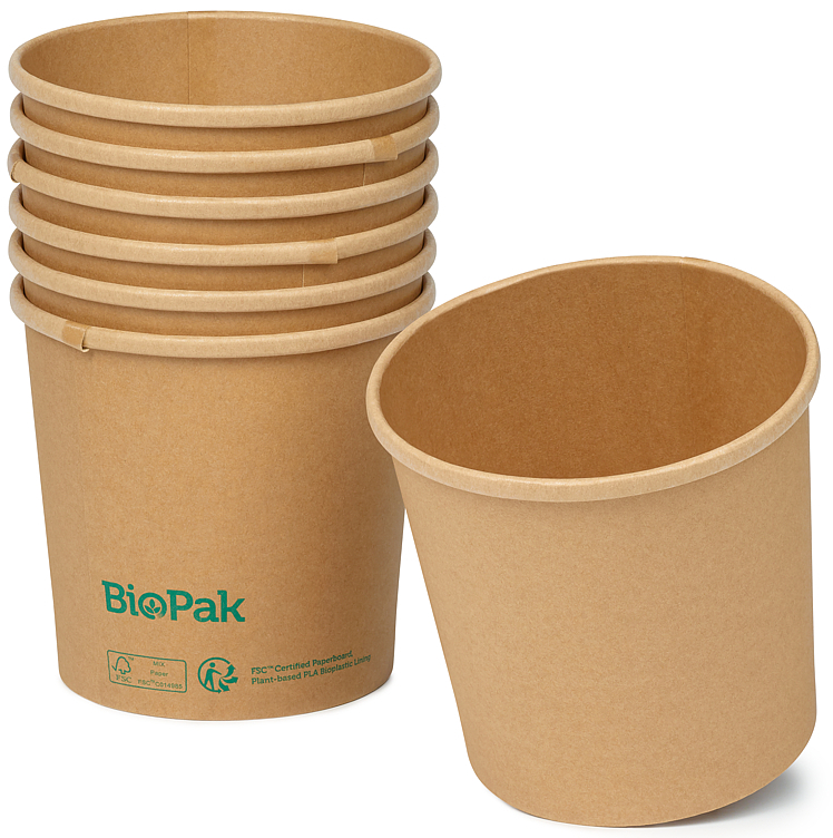 Skål ronda slank papp/pla brun 750ml   35stk