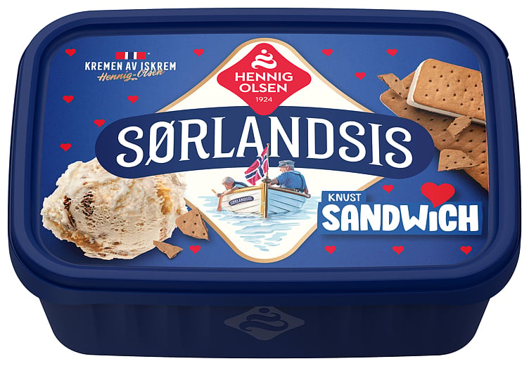 Sørlandsis sandwich fløteis  1l