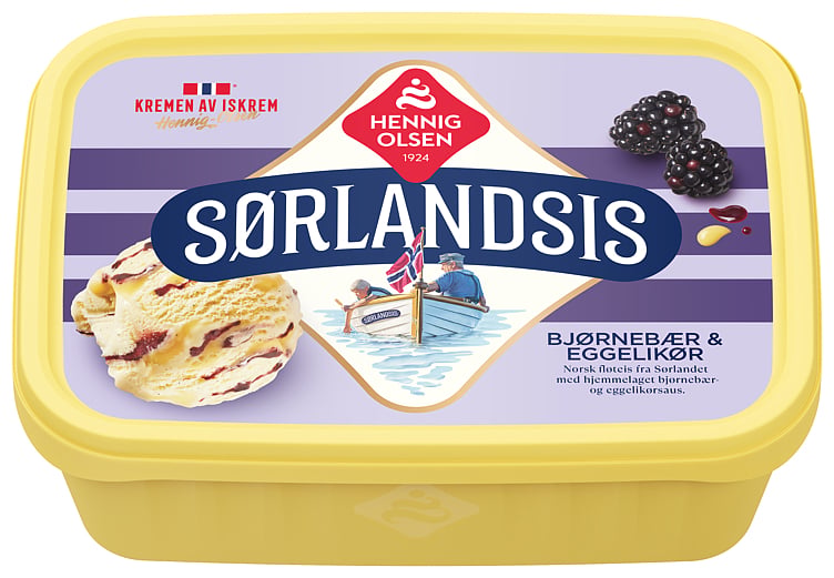 Sørlandsis bjørnebær eggelikør fløteis  1l