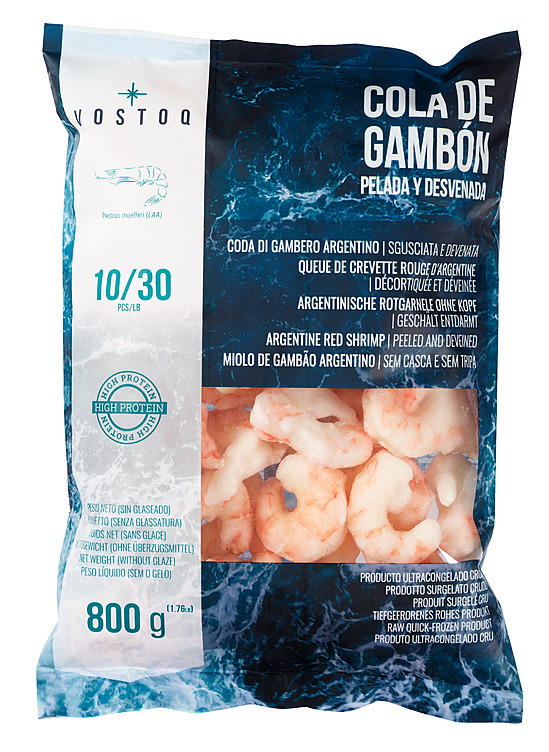 Argentinske vill reker renset  10/30  800g