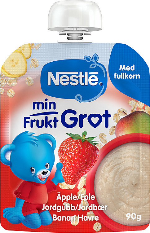 Min fruktgrøt eple jordbær banan havre  90g