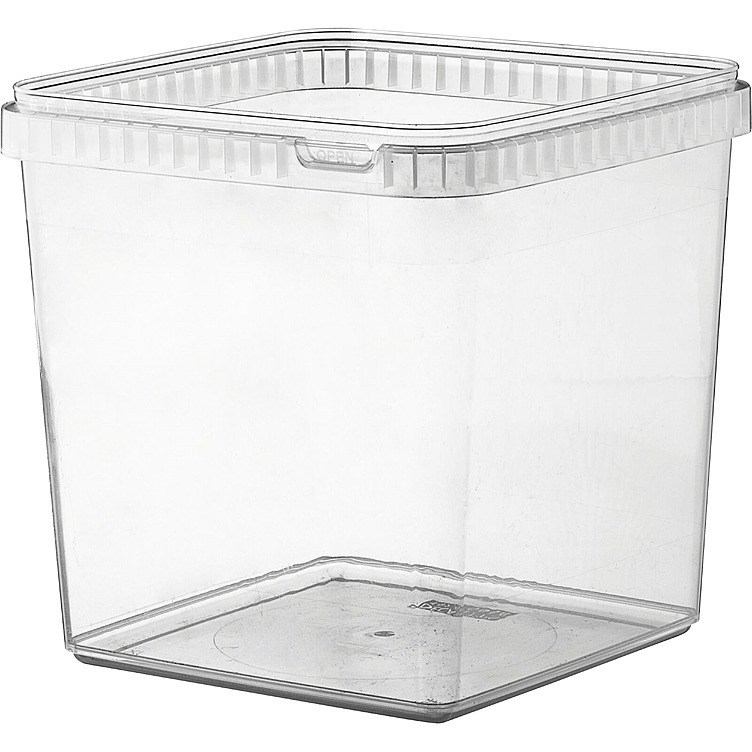 Plastbeger 192x192x191mm 5000ml klar pp 1rom s.for  42stk