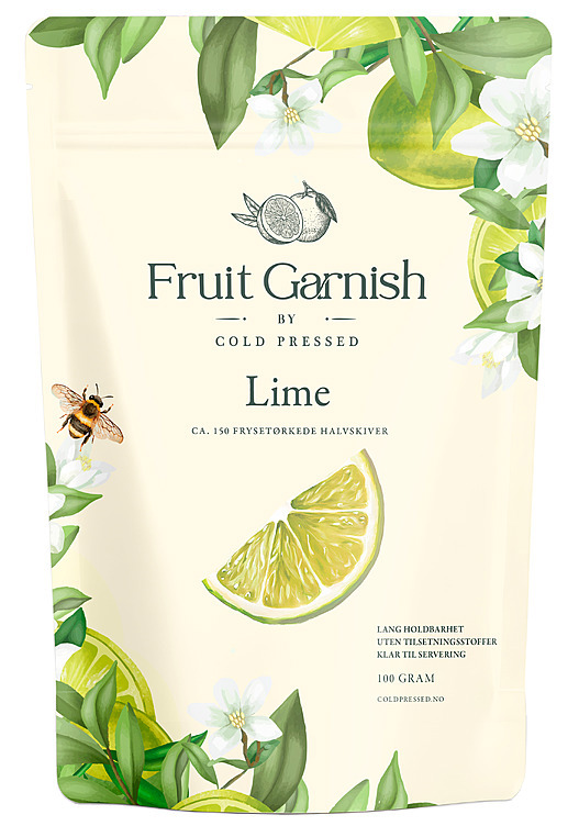 Lime, frystørkede halvskiver  100g