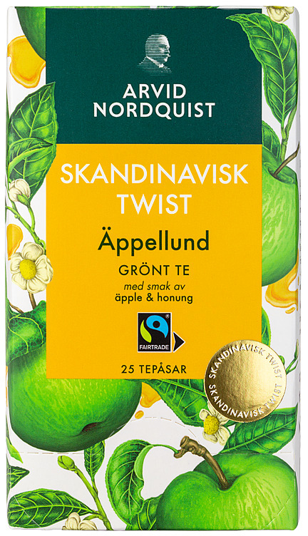 Äppellund grønn te fairtrade  25st