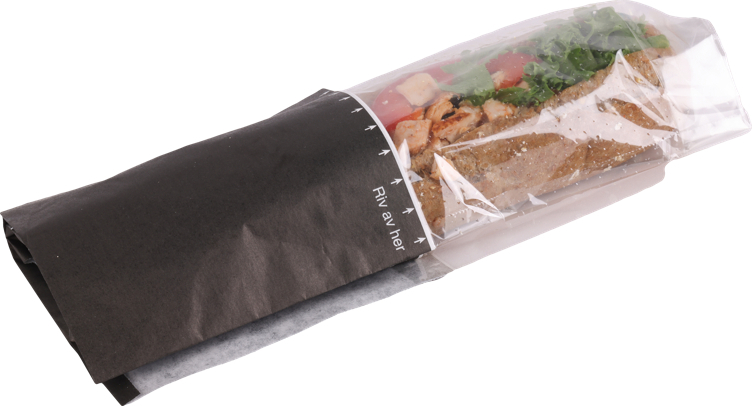 Snack bag sort stor 28x12,5cm 1000stk